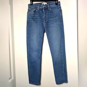 Re/done jeans 90s high rise ankle crop Button fly sz 27